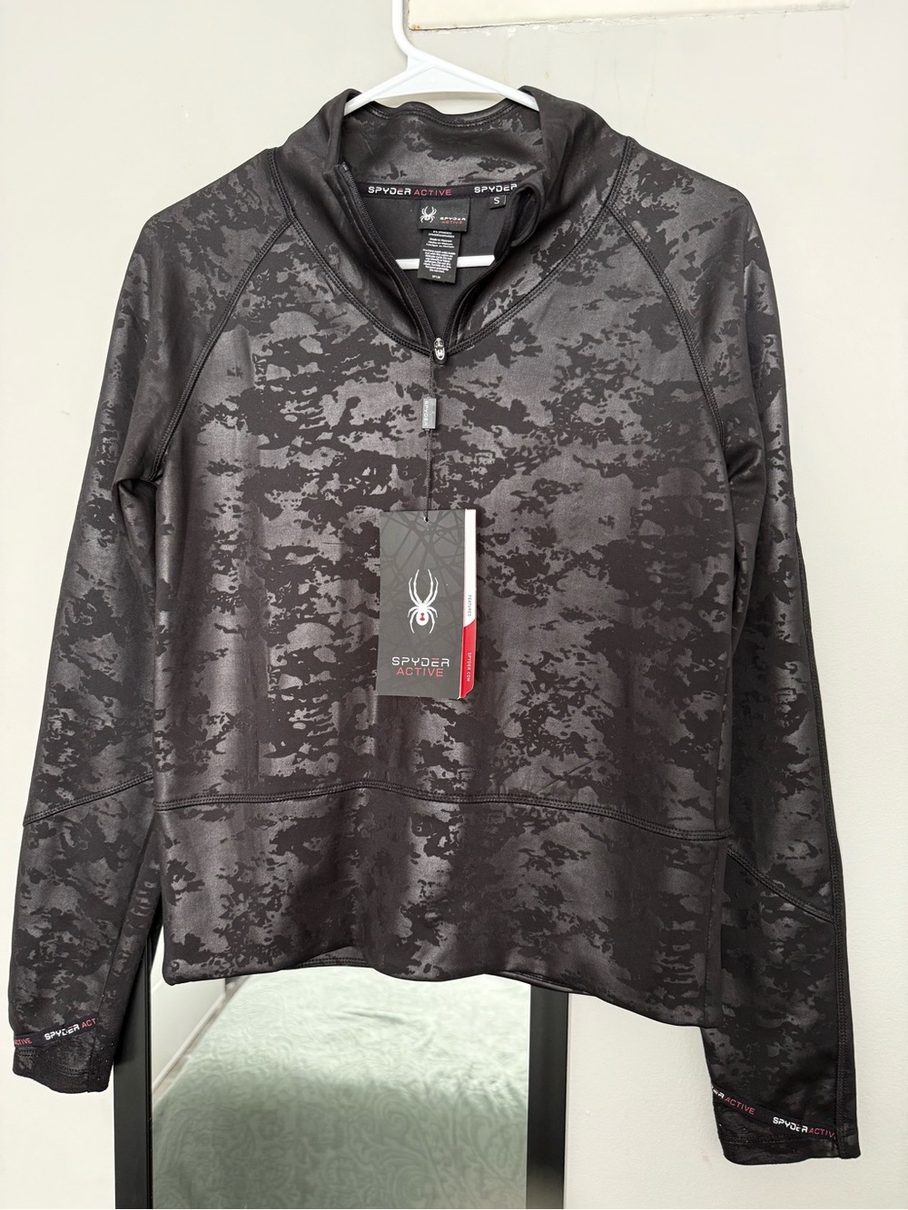 Spyder Women’s Black Charcoal Camo Half-Zip Performance Jacket